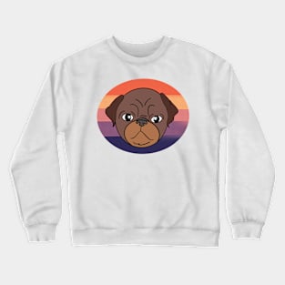 Cute face of puppy pug Crewneck Sweatshirt